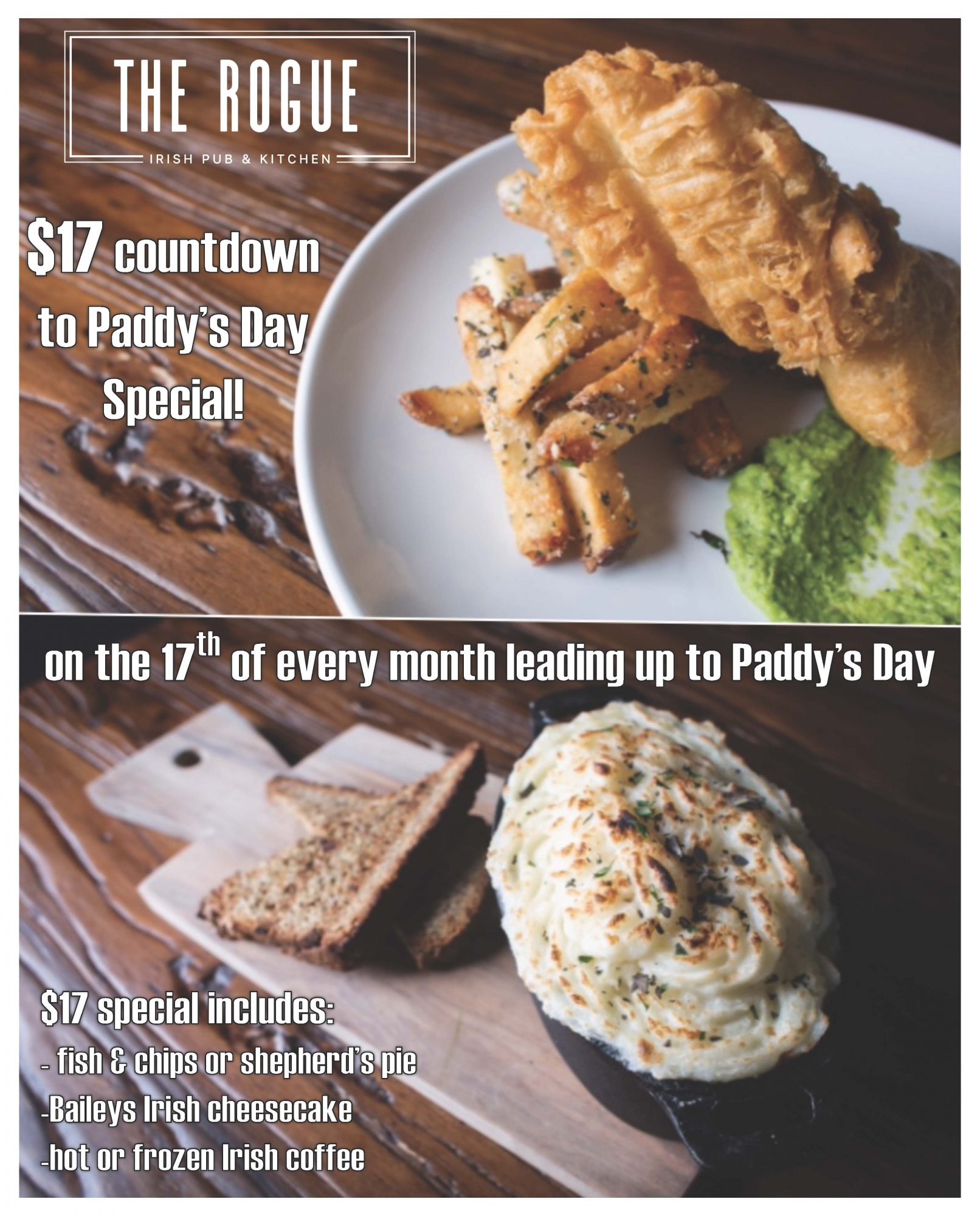 $17 Countdown to St. Patrick's Day Special