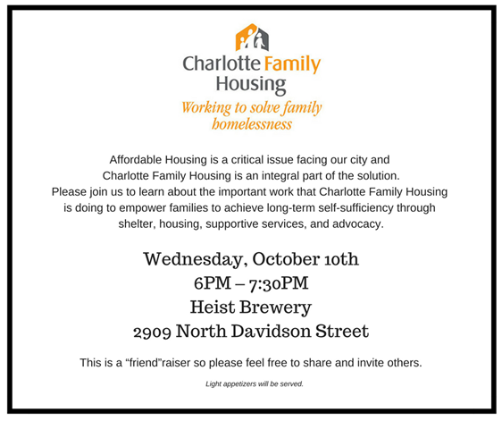 Heist Brewery Event - Charlotte Family Housing