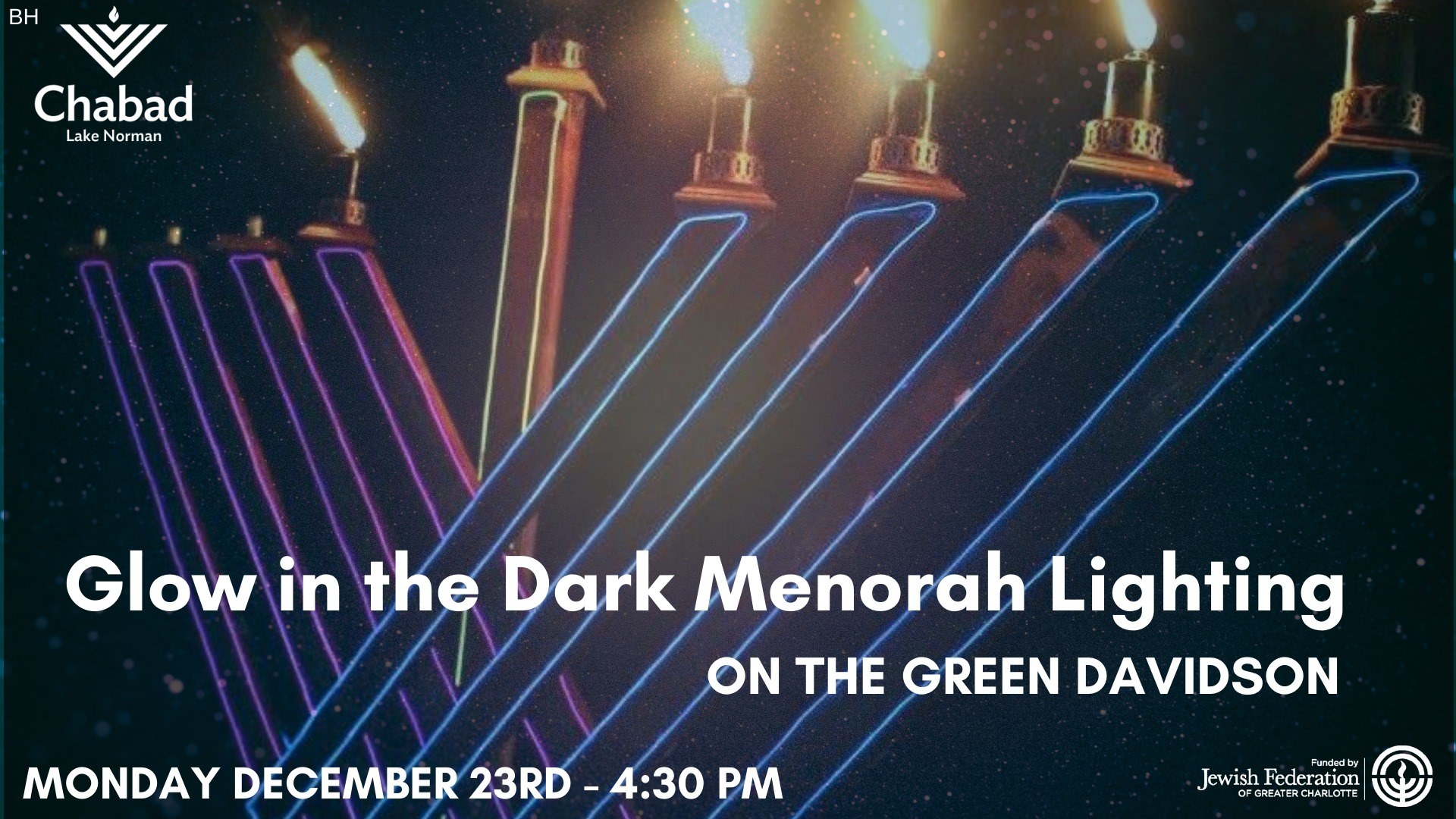 Glow in the Dark Menorah Lighting on the Green