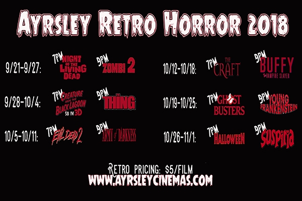 Retro Horror Series at Ayrsley Grand